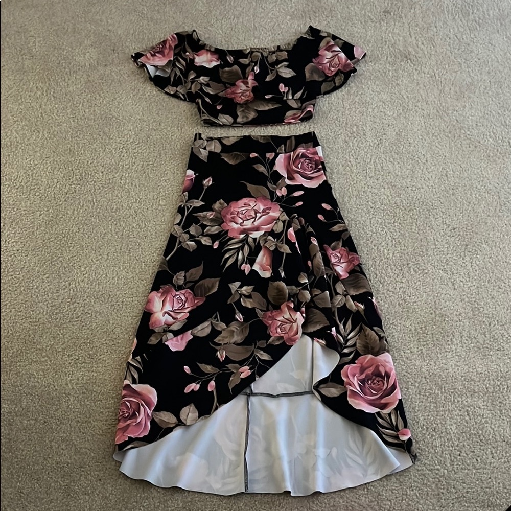 Topia Floral Shirt and Skirt Set Size S